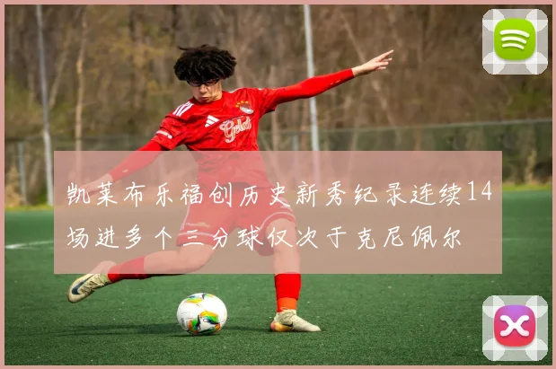 凯莱布乐福创历史新秀纪录连续14场进多个三分球仅次于克尼佩尔